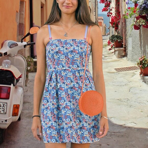 Women's Mini Straw Crossbody Bag Small Beach Purse Casual Summer Accessory - Picture 2 of 7